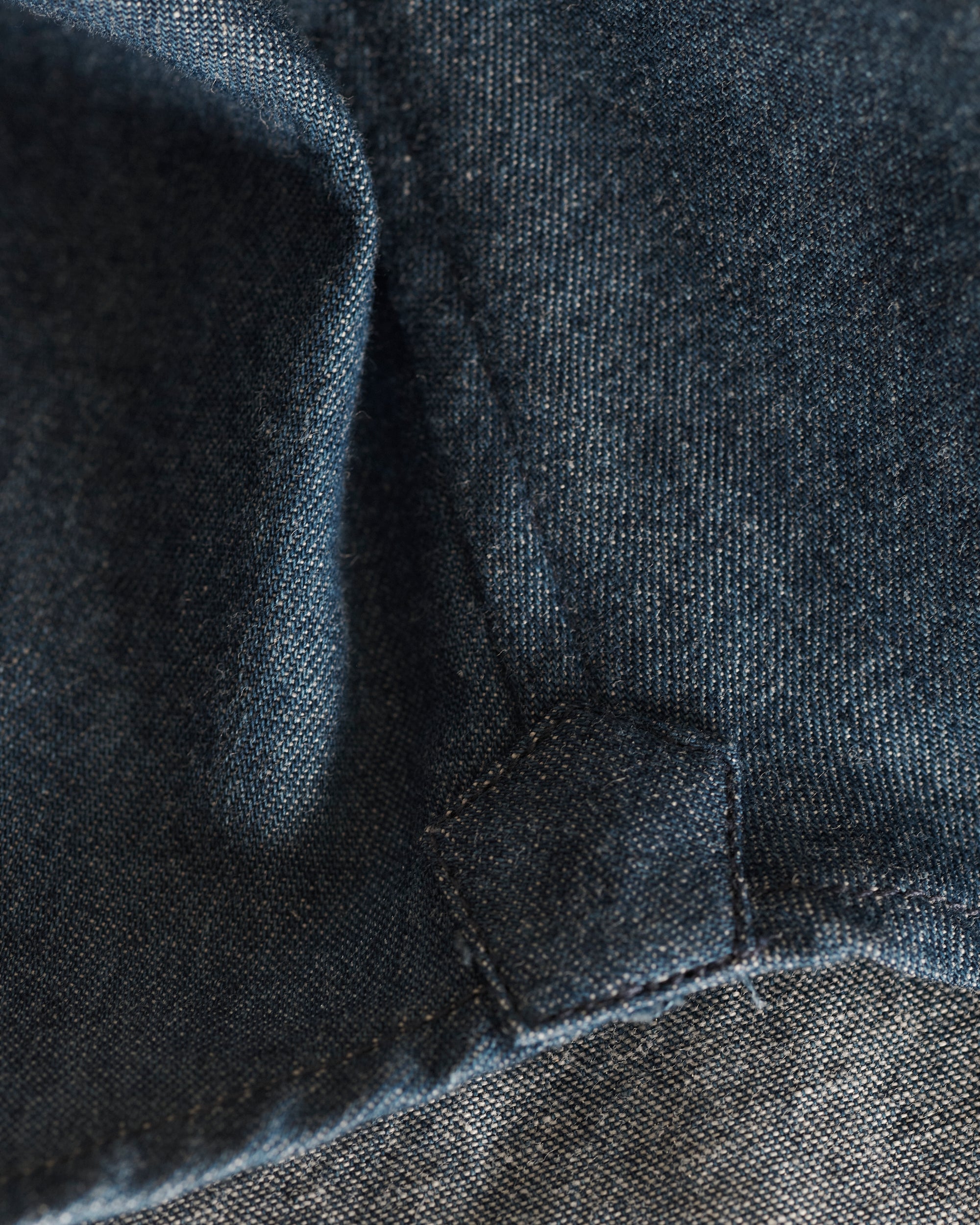 Indigo Denim Western Shirt details.