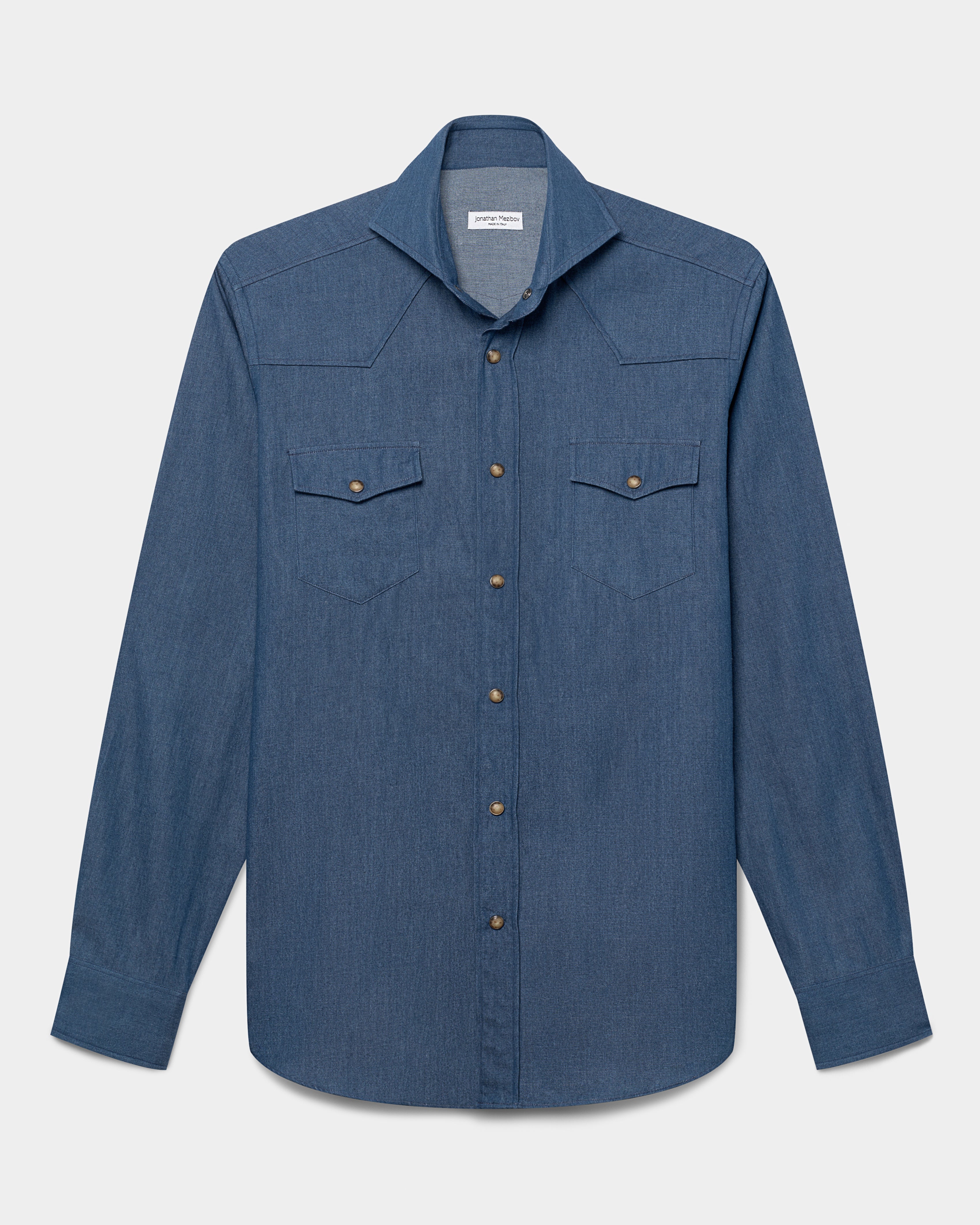 Jonathan Mezibov Indigo Denim Western Shirt.