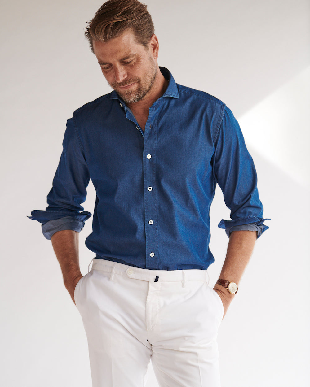 Male model wearing the Pearson Denim