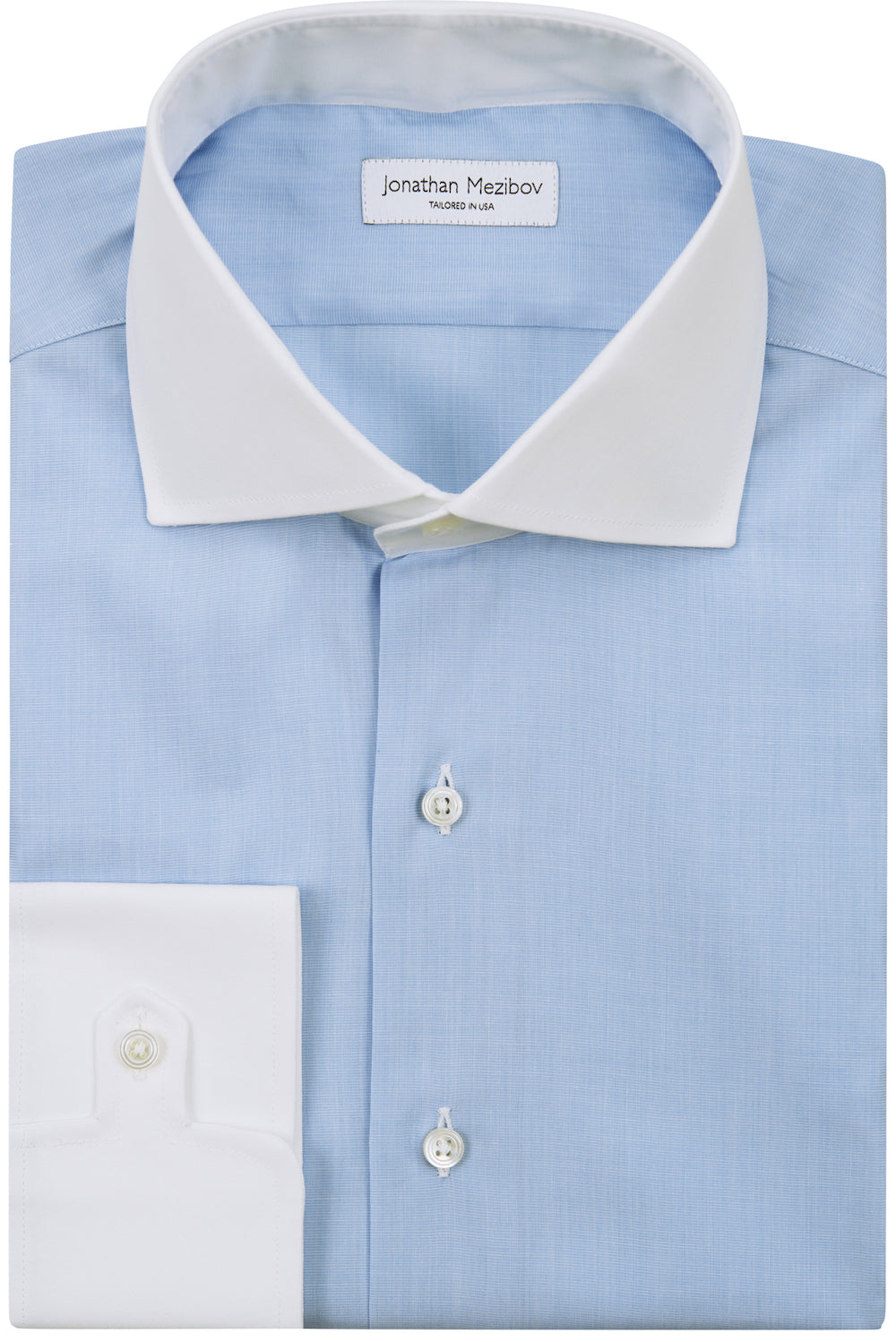 Jonathan Mezibov Tailored-Fit Carmichael End-On-End Dress Shirt.