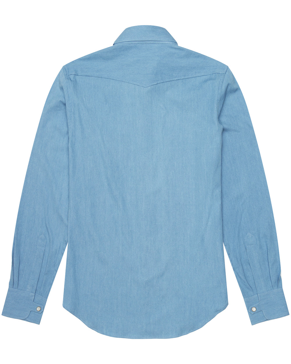 Slim-Fit Bleached Denim Western Shirt