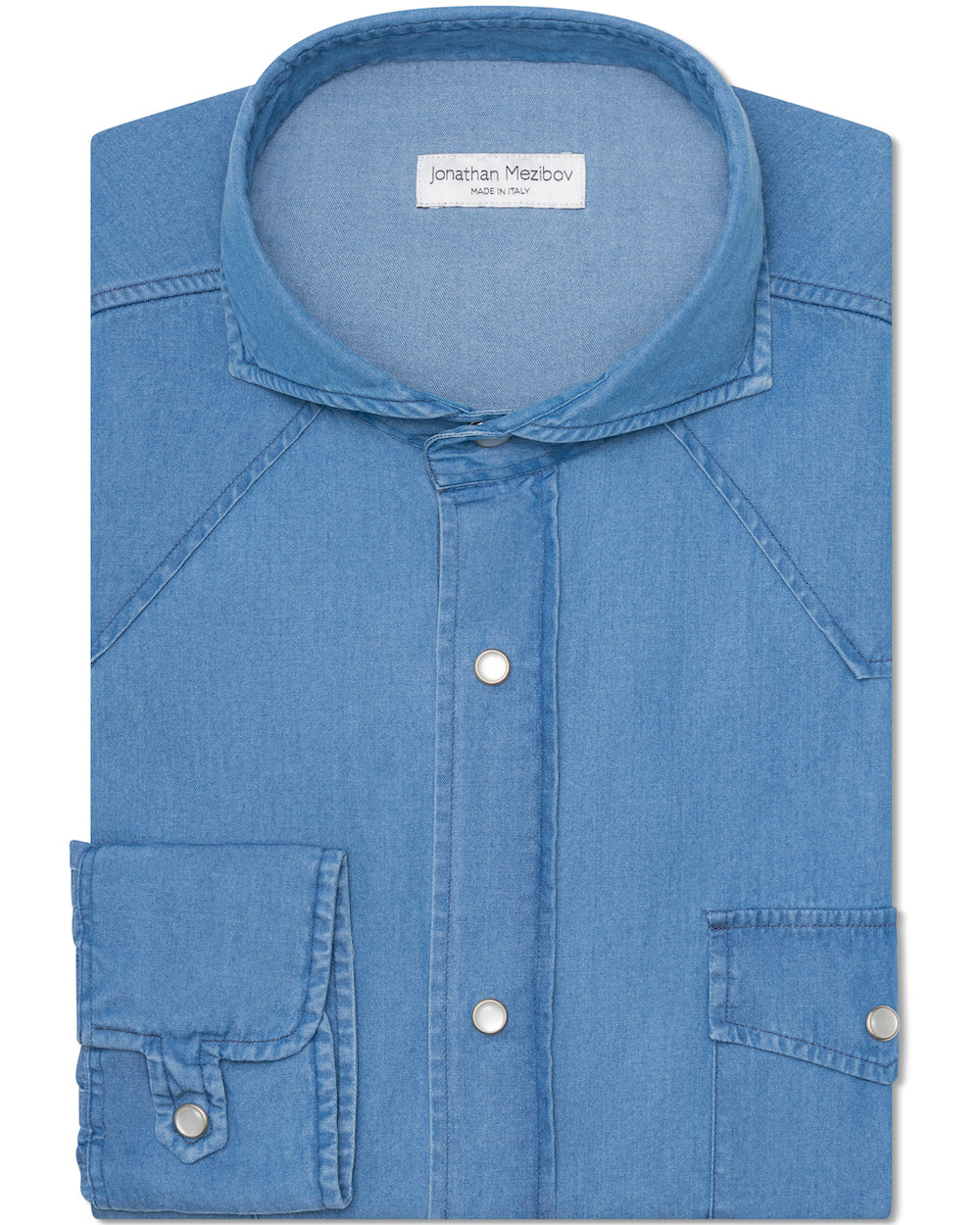 Regular-Fit Stone Washed Western Shirt