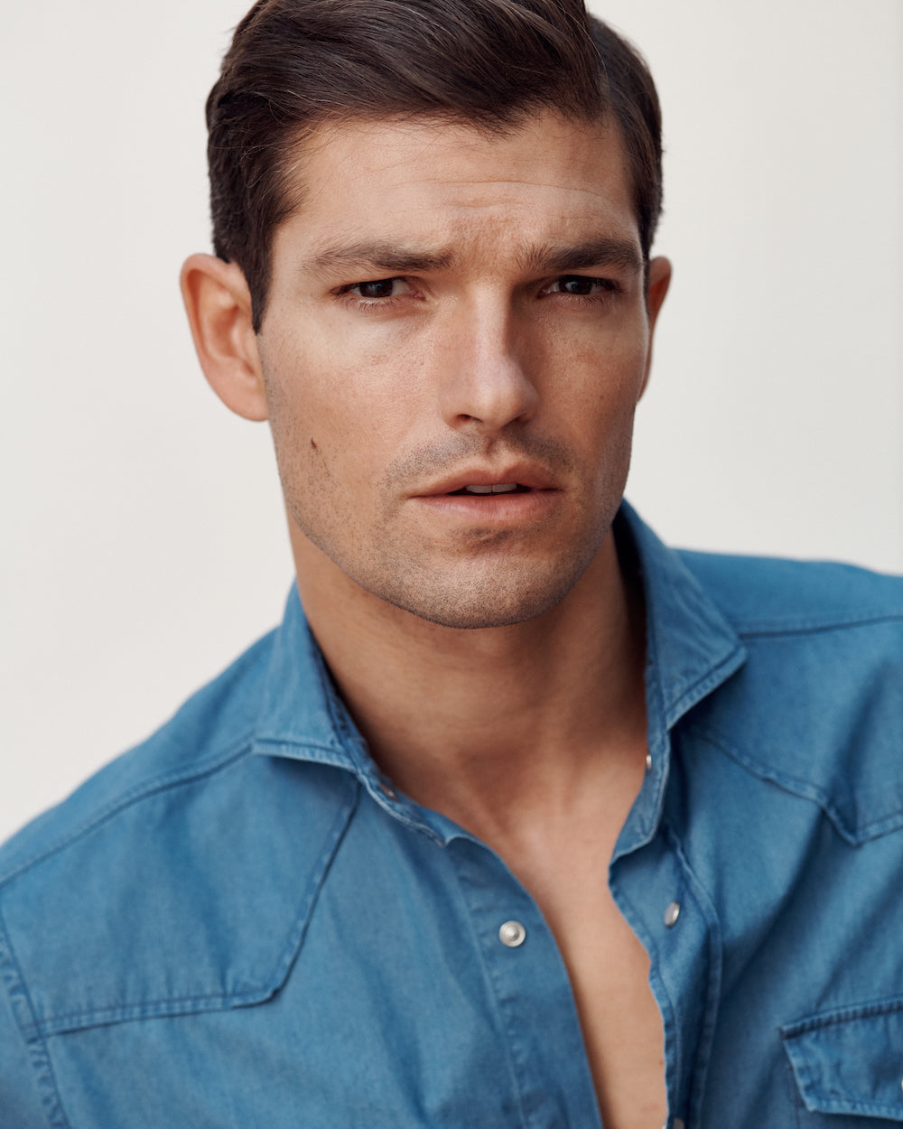 Regular-Fit Stone Washed Western Shirt