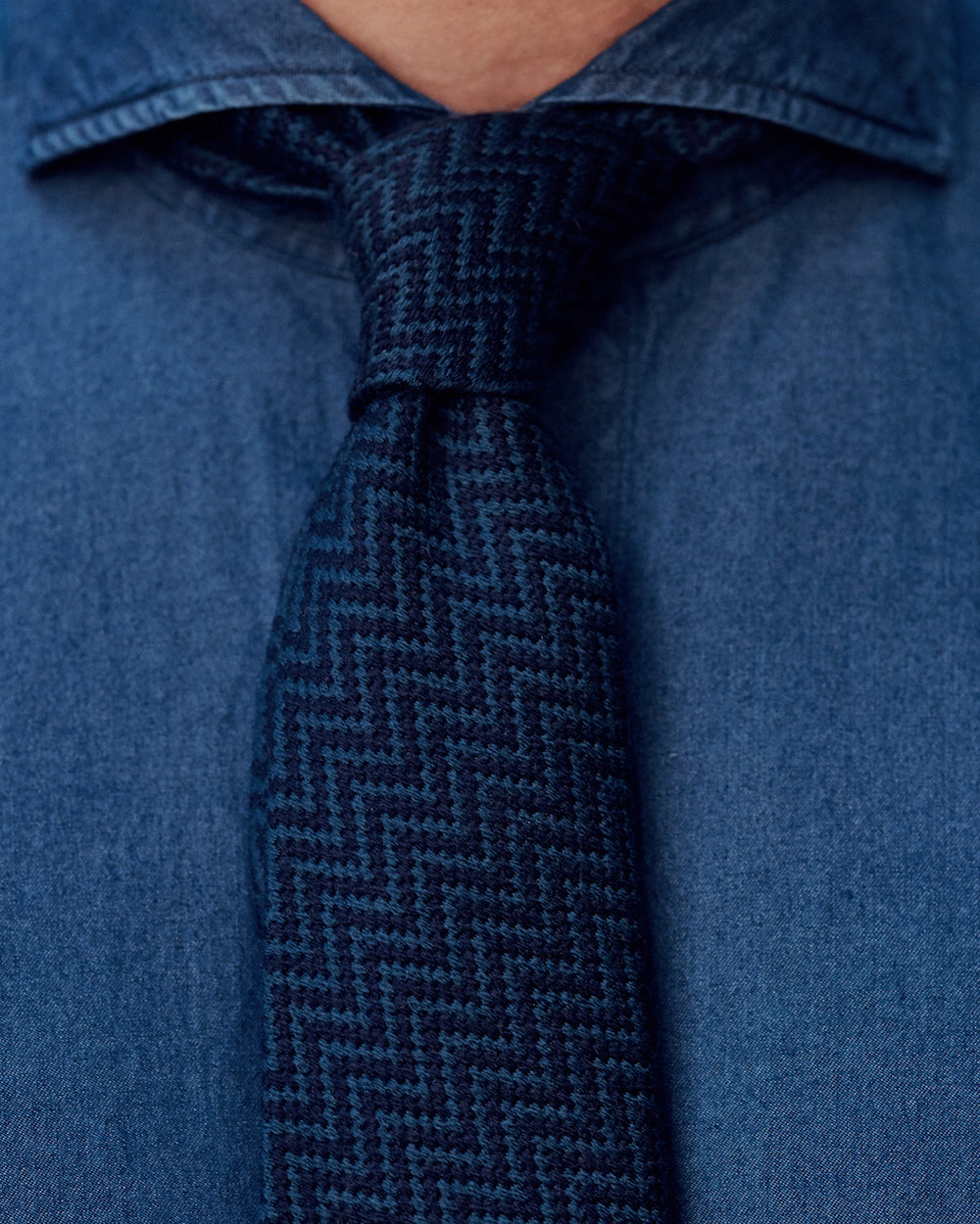 Close-up of the Zigzag Wool-Silk Tie.