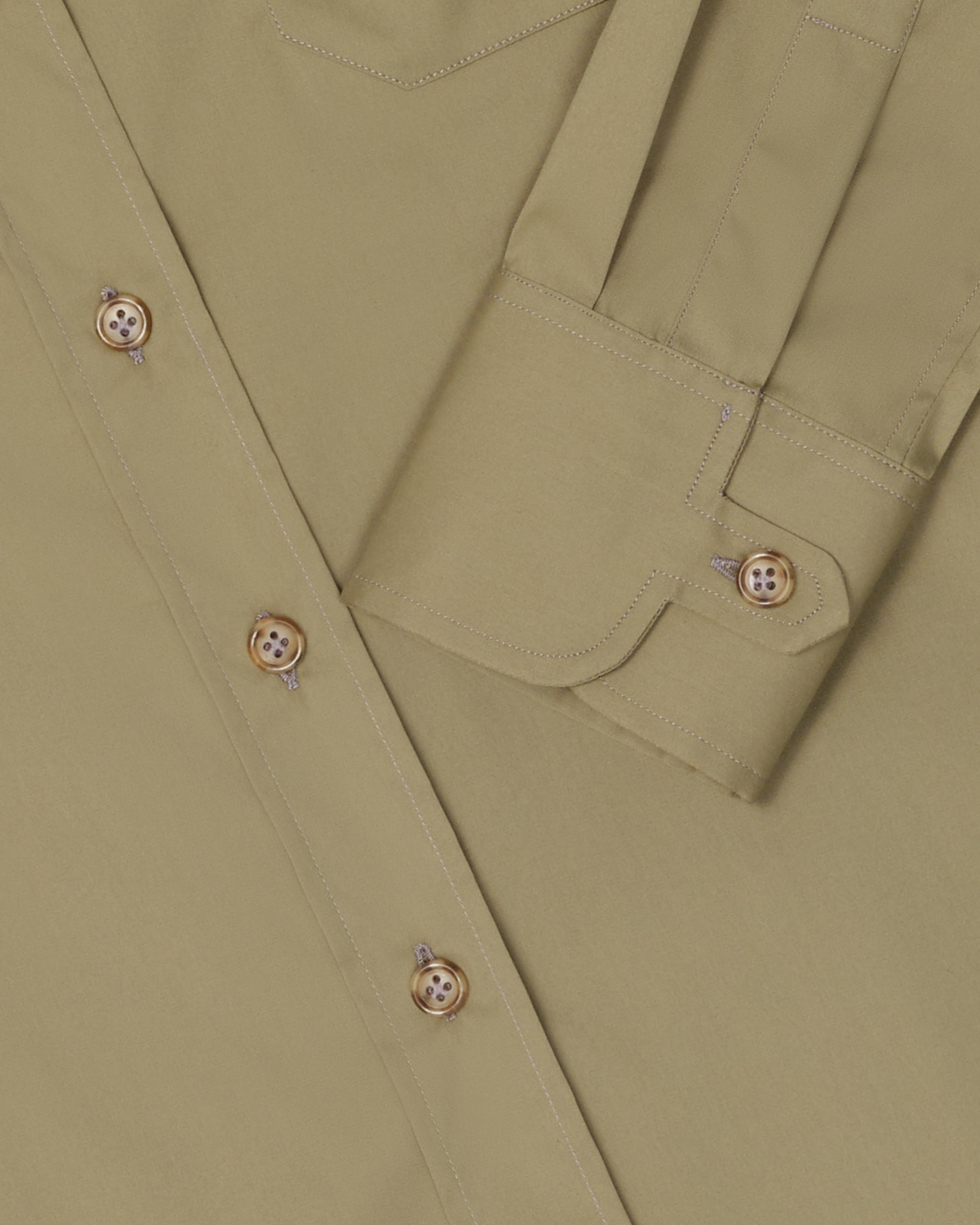 Stretch Poplin Military Shirt - Made to Order