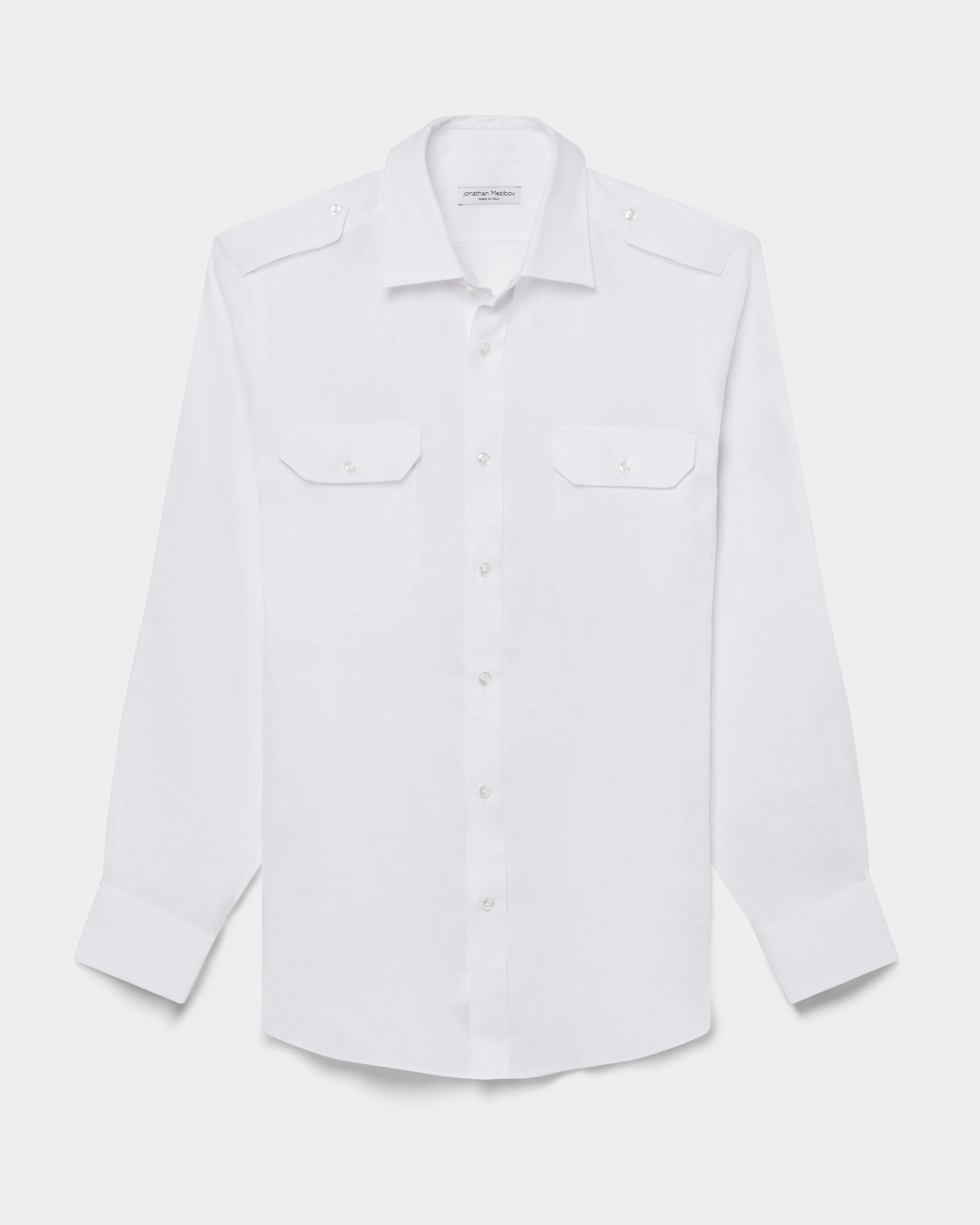 Slim-Fit Linen Military Shirt - Preorder