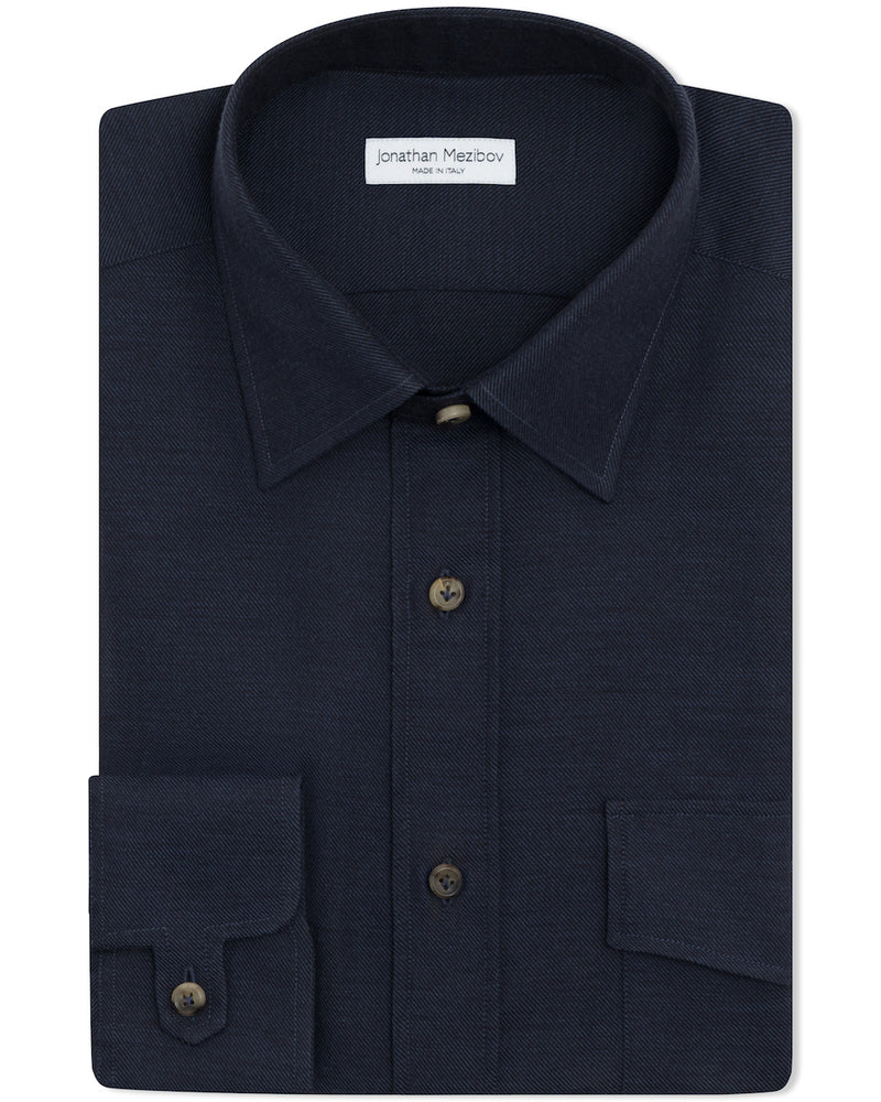 Jonathan Mezibov Italian-crafted Cotton-Cashmere Work Shirt.
