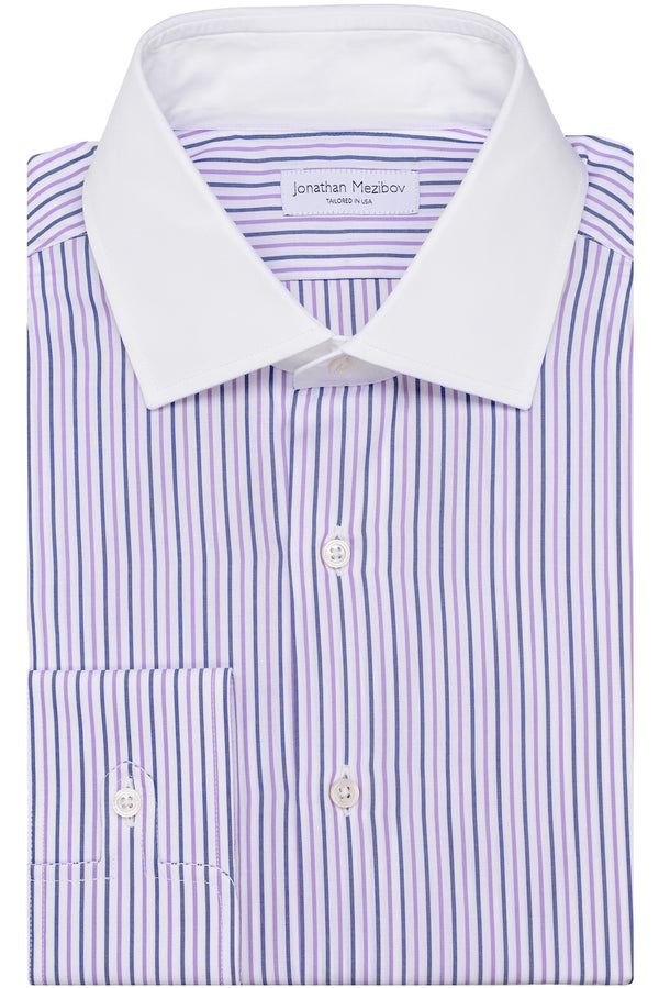 Jonathan Mezibov Tailored-Fit Tilton Striped Dress Shirt.